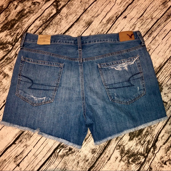NWT | AEO Distressed Hi-Rise Festival Midi Shorts - Picture 7 of 8
